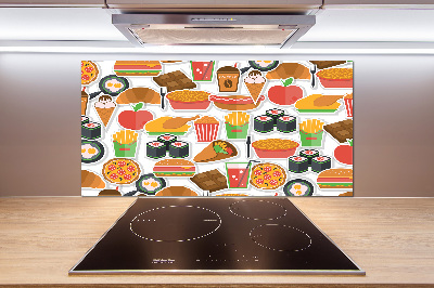 Panel między meble w kuchni Fast food