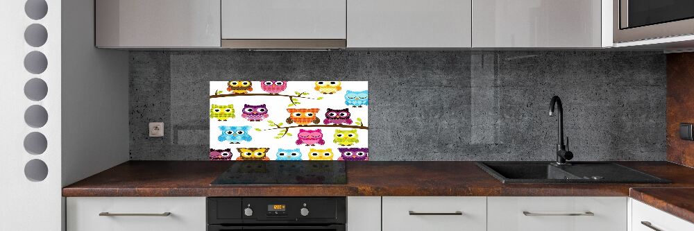 Panel do kuchni Kolorowe sowy