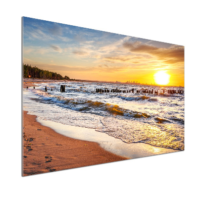 Panel lacobel Zachód słońca plaża