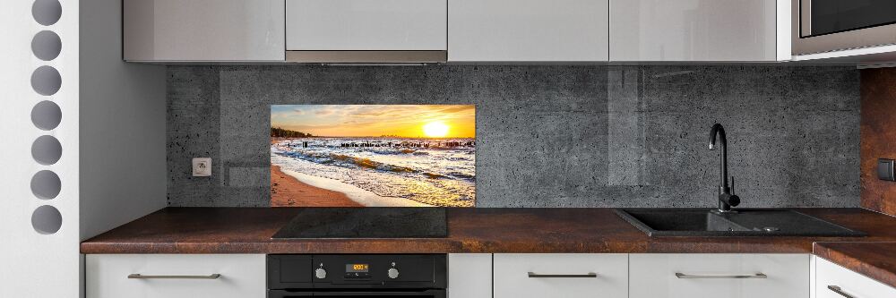 Panel lacobel Zachód słońca plaża