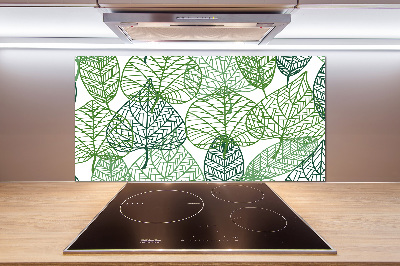 Panel lacobel Zielone liście wzór