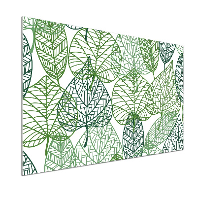 Panel lacobel Zielone liście wzór