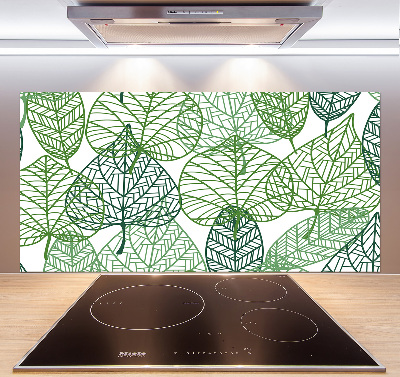 Panel lacobel Zielone liście wzór