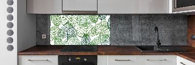 Panel lacobel Zielone liście wzór