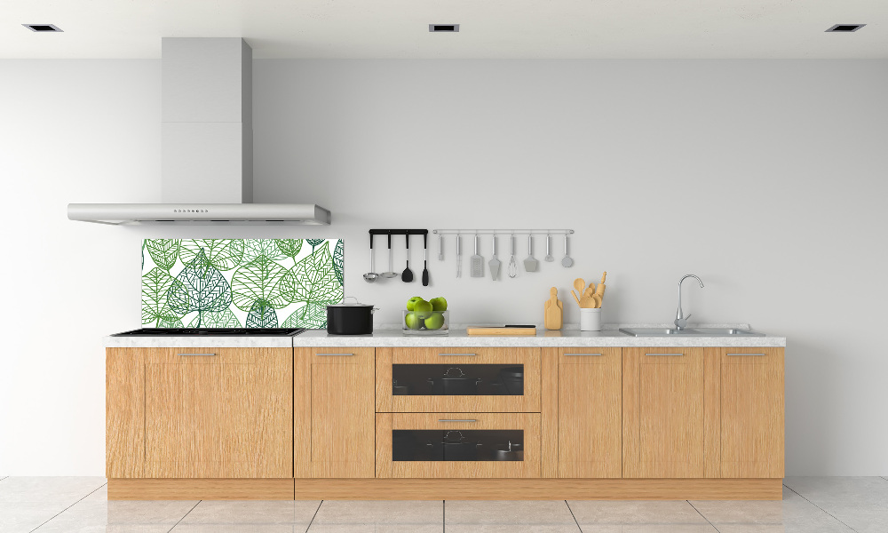 Panel lacobel Zielone liście wzór