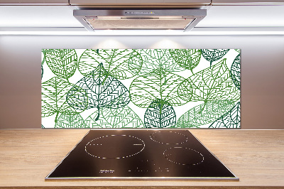Panel lacobel Zielone liście wzór