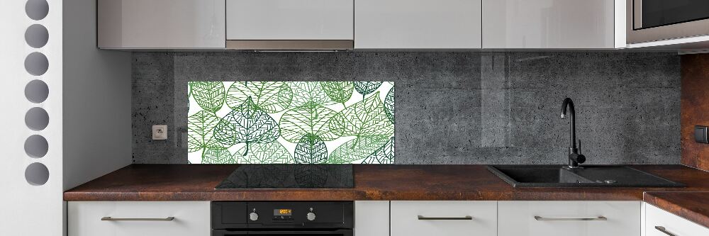 Panel lacobel Zielone liście wzór