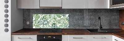 Panel lacobel Zielone liście wzór