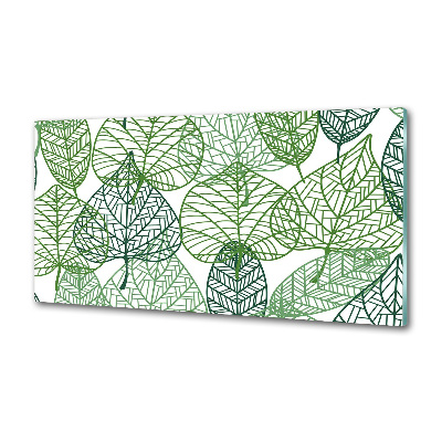 Panel lacobel Zielone liście wzór