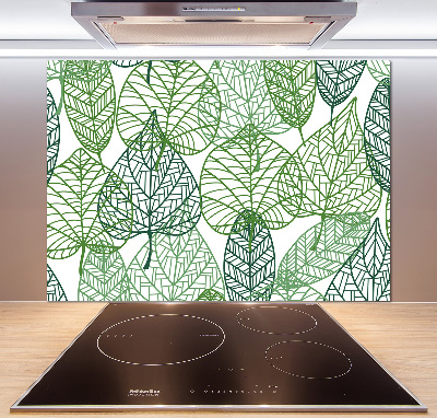 Panel lacobel Zielone liście wzór