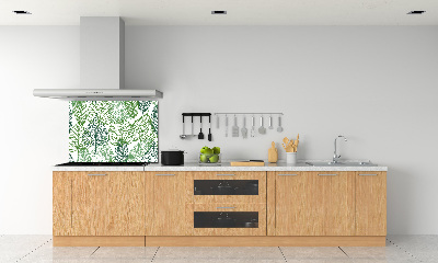 Panel lacobel Zielone liście wzór