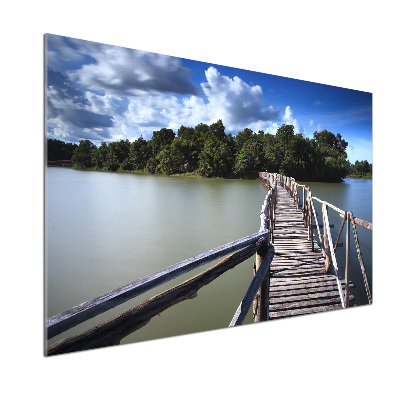 Panel do kuchni Drewniany most