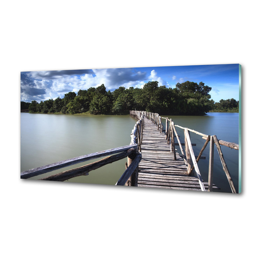 Panel do kuchni Drewniany most