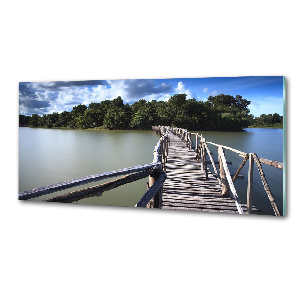 Panel do kuchni Drewniany most