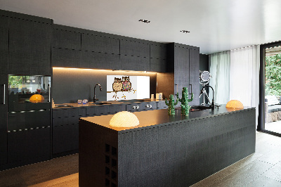 Panel lacobel Dwie sowy na gałęzi
