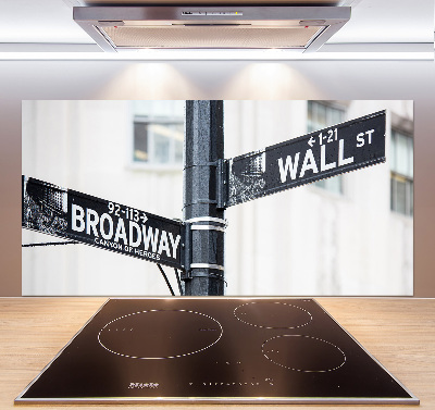 Panel do kuchni Wall street znak