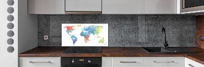 Panel dekor szkło Mapa świata