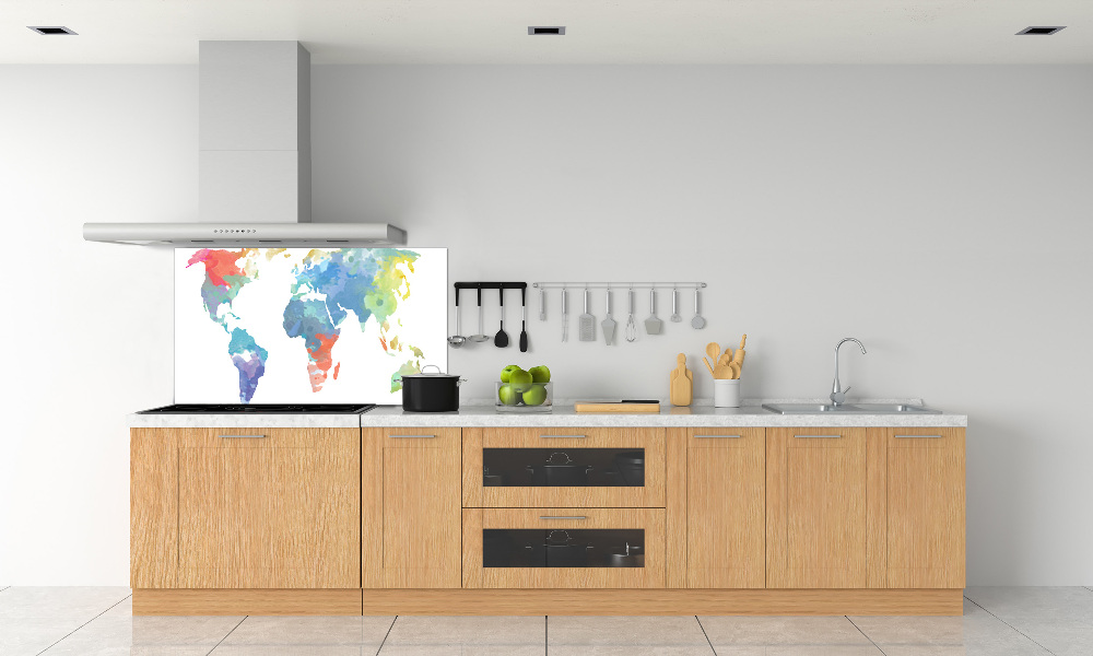 Panel dekor szkło Mapa świata
