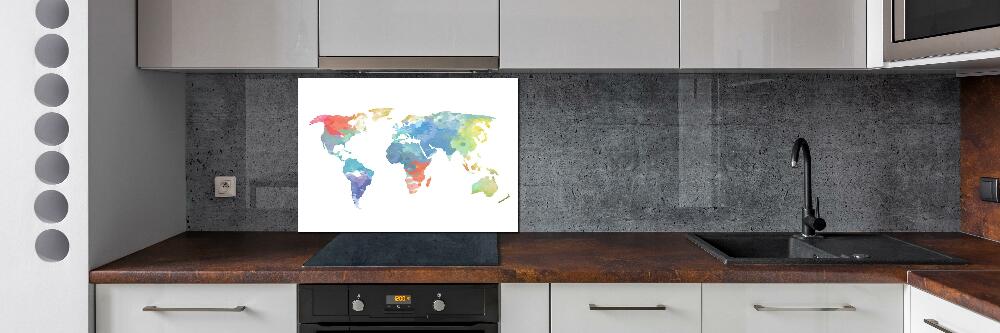 Panel dekor szkło Mapa świata