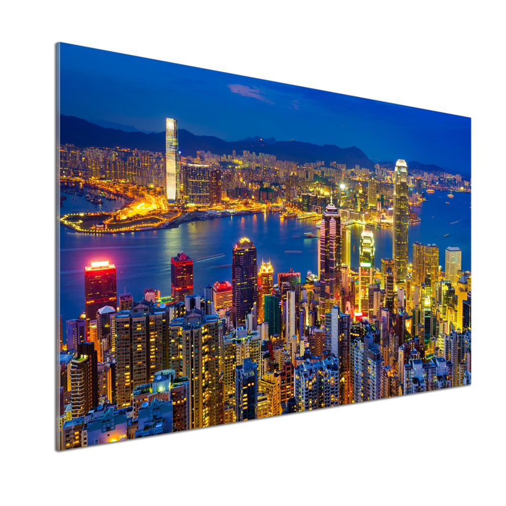 Panel do kuchni Hongkong nocą