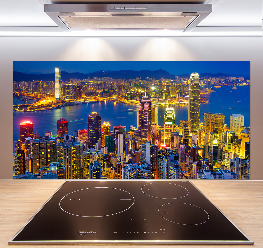 Panel do kuchni Hongkong nocą
