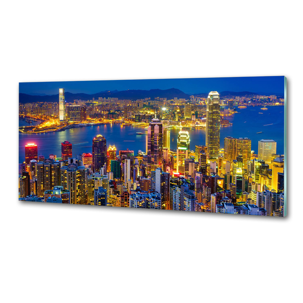Panel do kuchni Hongkong nocą