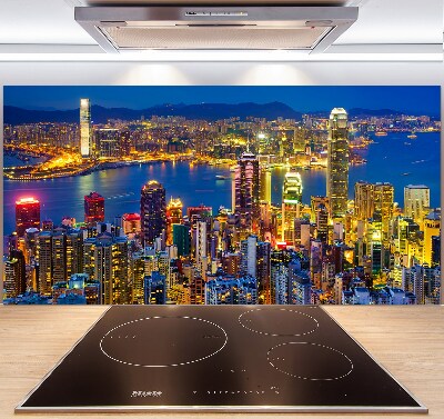 Panel do kuchni Hongkong nocą