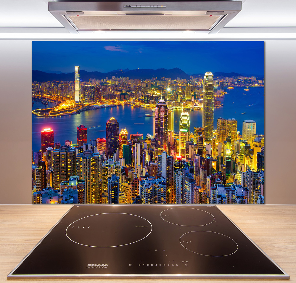 Panel do kuchni Hongkong nocą