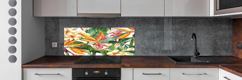 Panel do kuchni Tropikalne kwiaty