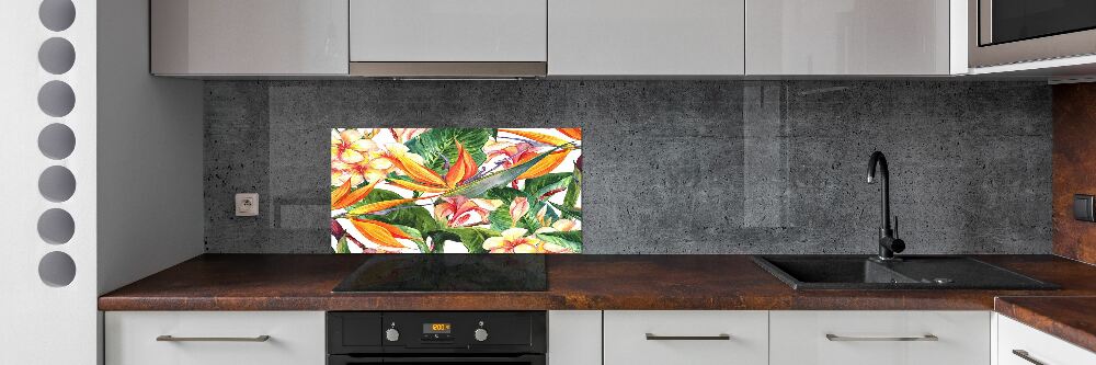 Panel do kuchni Tropikalne kwiaty