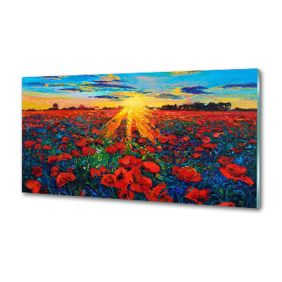 Panel dekor szkło Pole maków