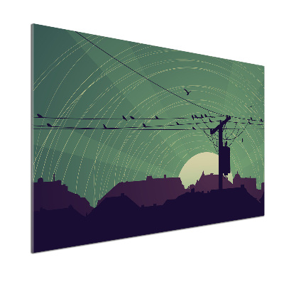 Panel dekor szkło Ptaki miasto