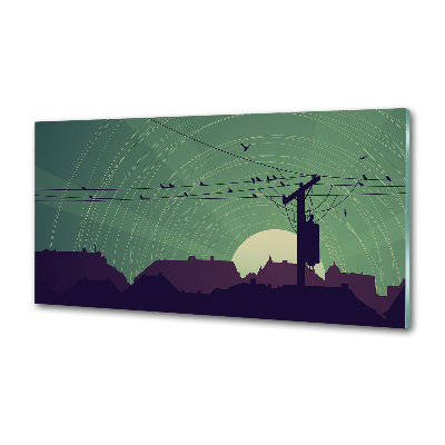 Panel dekor szkło Ptaki miasto
