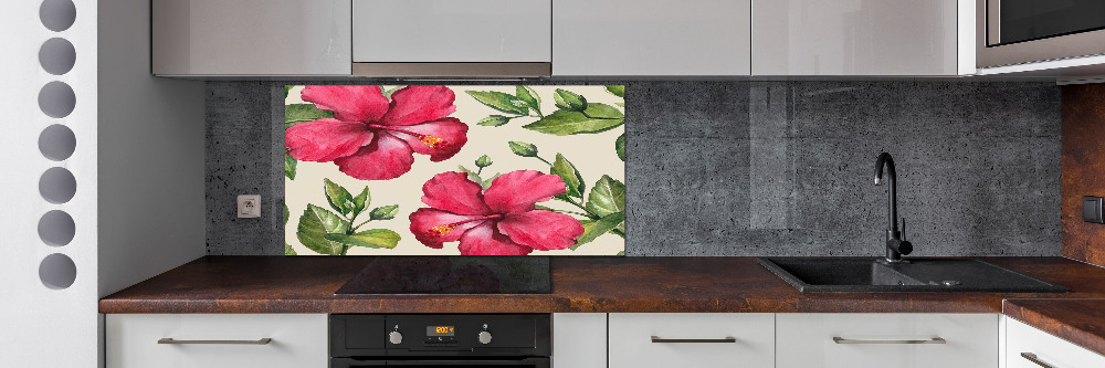 Panel do kuchni Różowy hibiskus