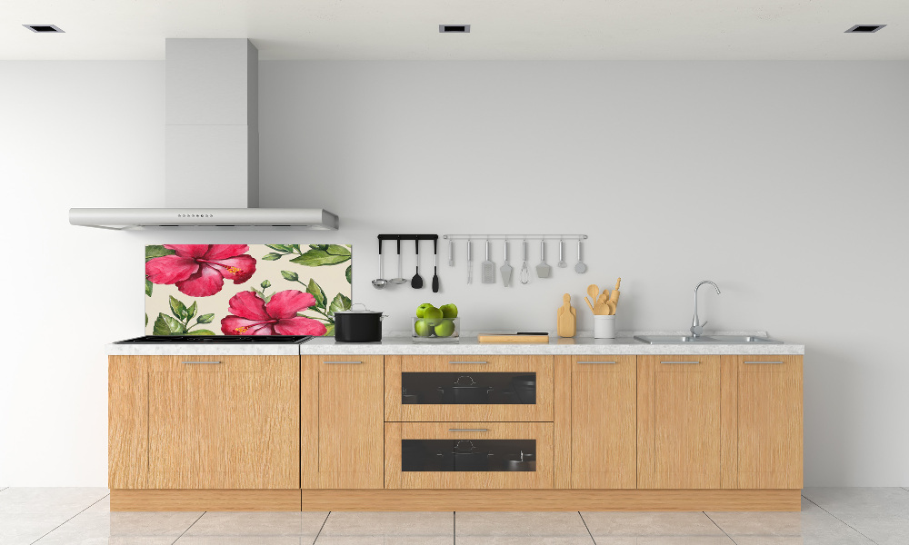 Panel do kuchni Różowy hibiskus