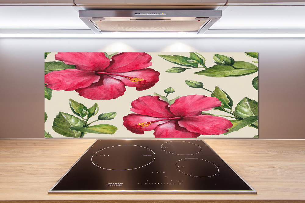 Panel do kuchni Różowy hibiskus