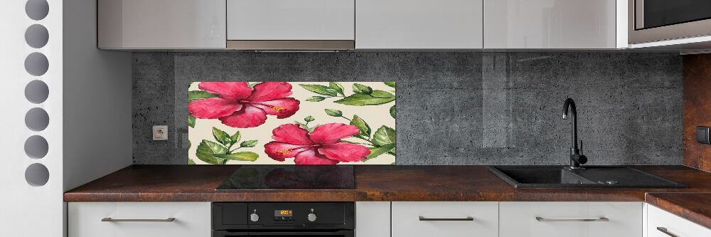 Panel do kuchni Różowy hibiskus