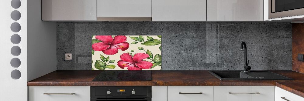 Panel do kuchni Różowy hibiskus