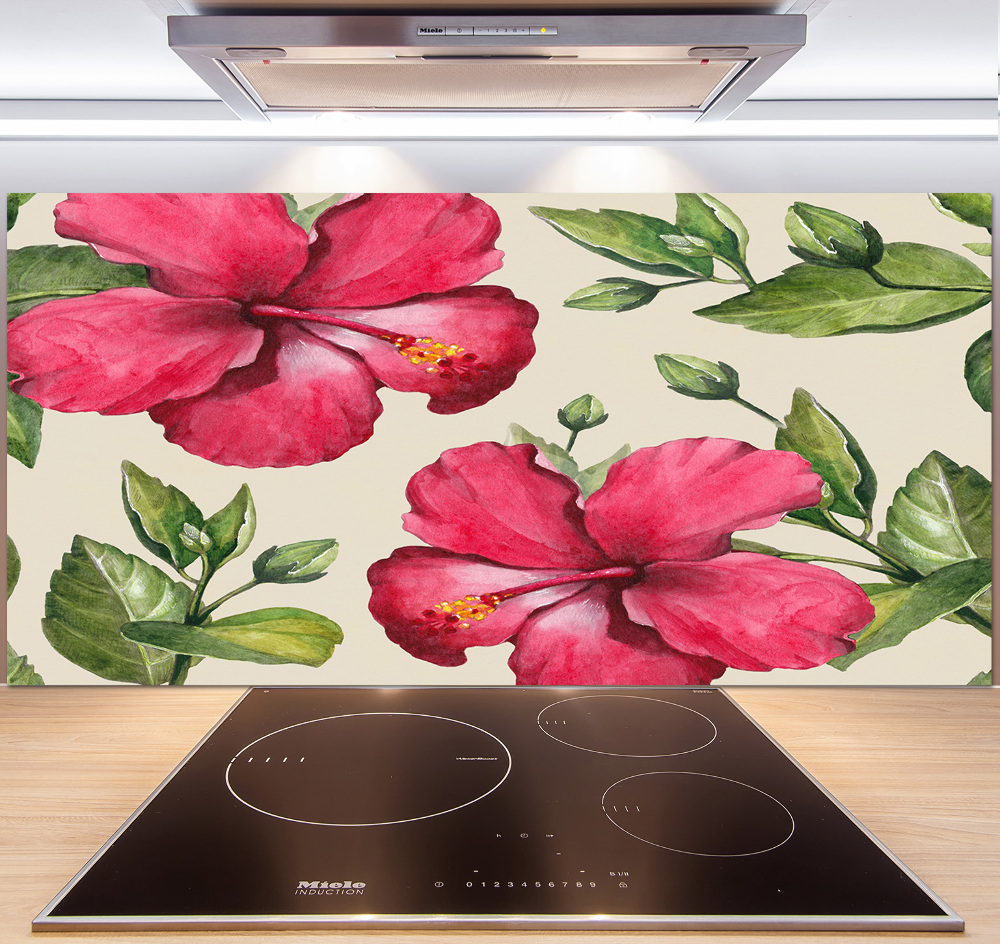 Panel do kuchni Różowy hibiskus