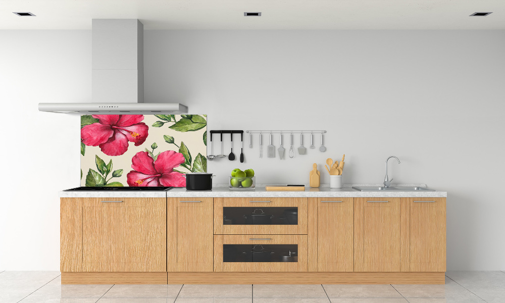 Panel do kuchni Różowy hibiskus