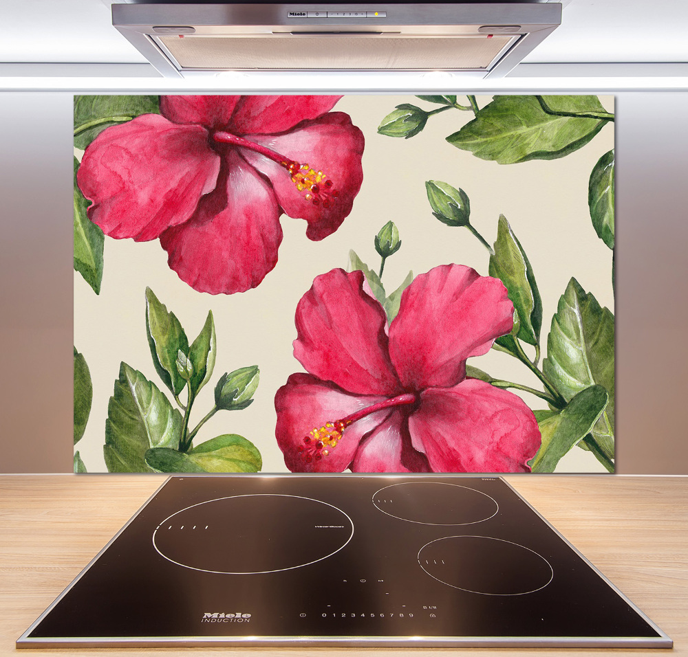 Panel do kuchni Różowy hibiskus