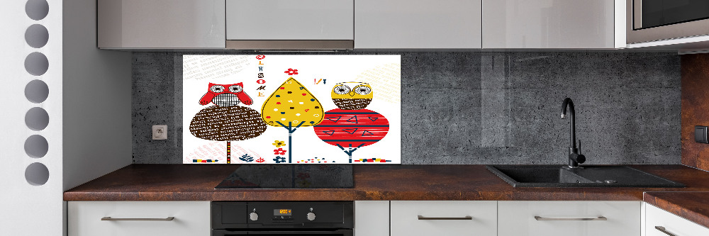 Panel do kuchni Sowy na drzewie