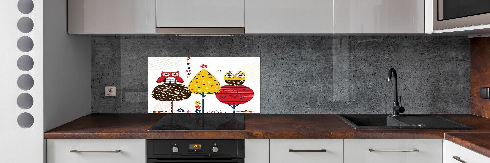 Panel do kuchni Sowy na drzewie