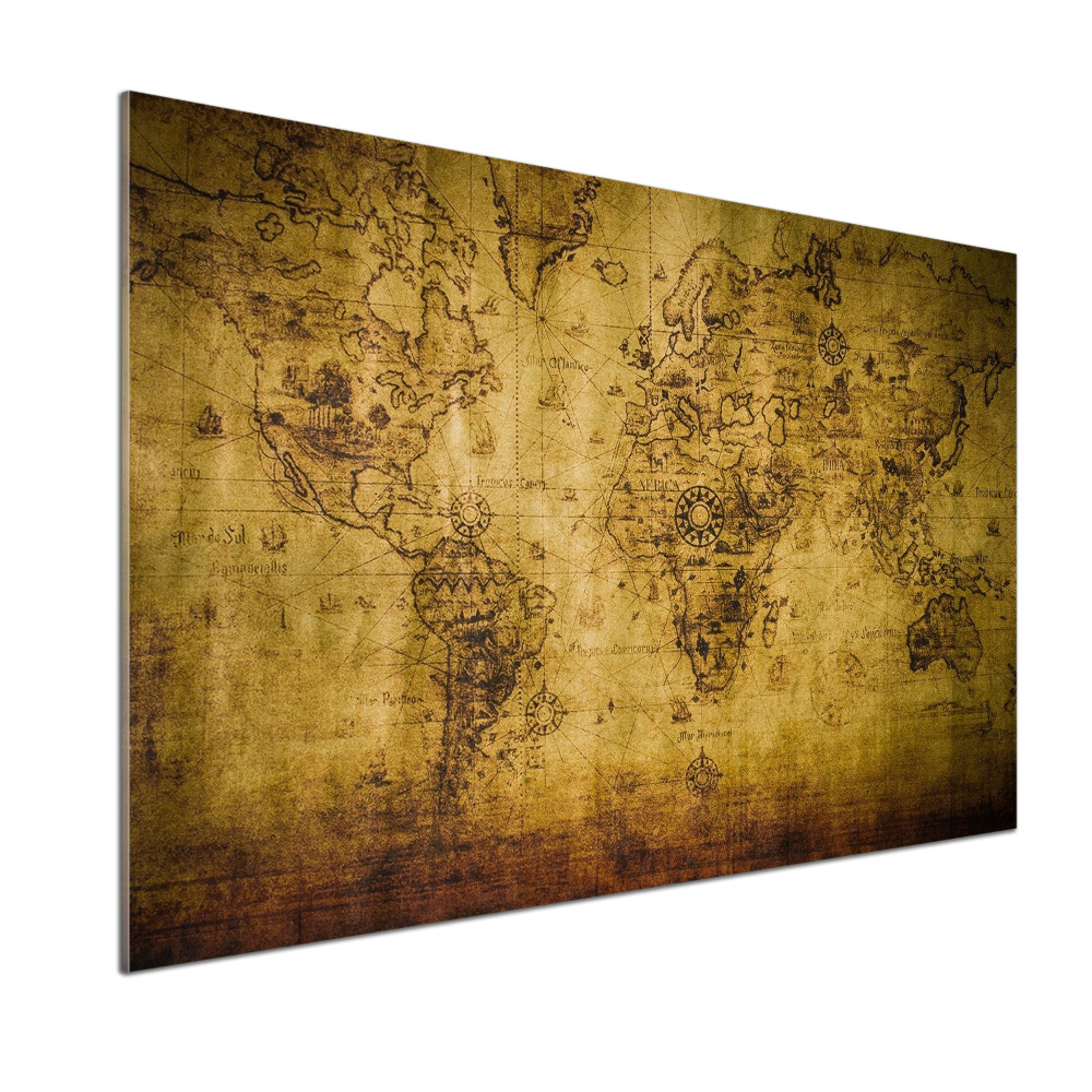 Panel do kuchni Stara mapa świata