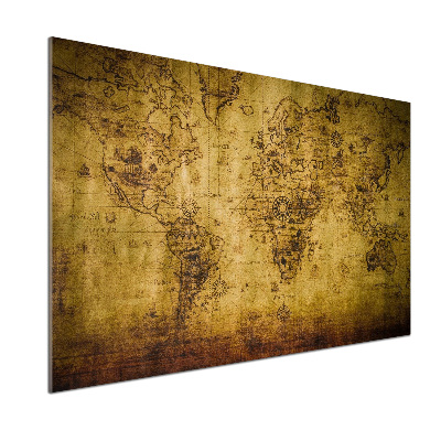 Panel do kuchni Stara mapa świata