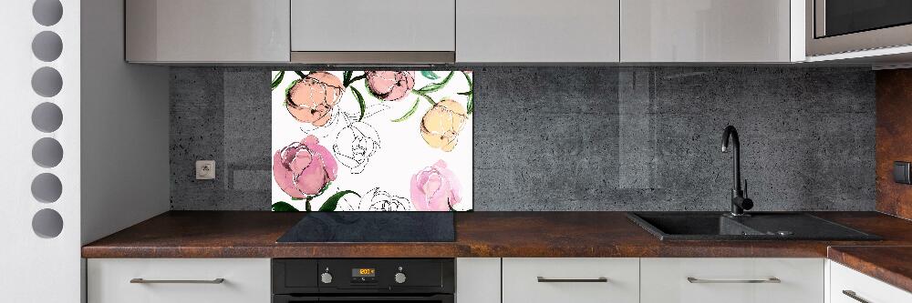 Panel dekor szkło Pąki piwonii