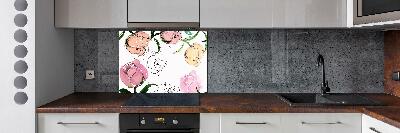 Panel dekor szkło Pąki piwonii