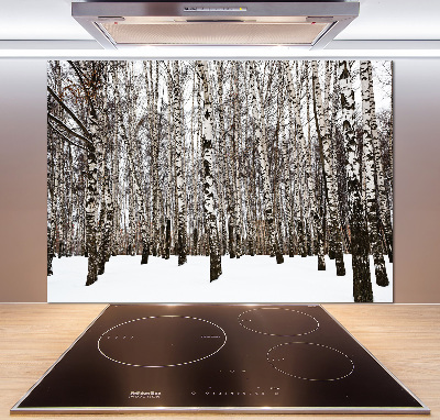 Panel dekor szkło Brzozy zimą