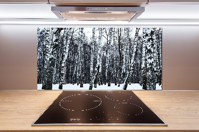 Panel dekor szkło Brzozy zimą