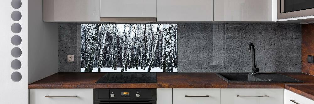 Panel dekor szkło Brzozy zimą